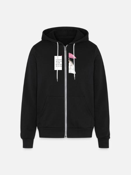 Girl in umbrella - Unisex Full Zip Hoodie - black