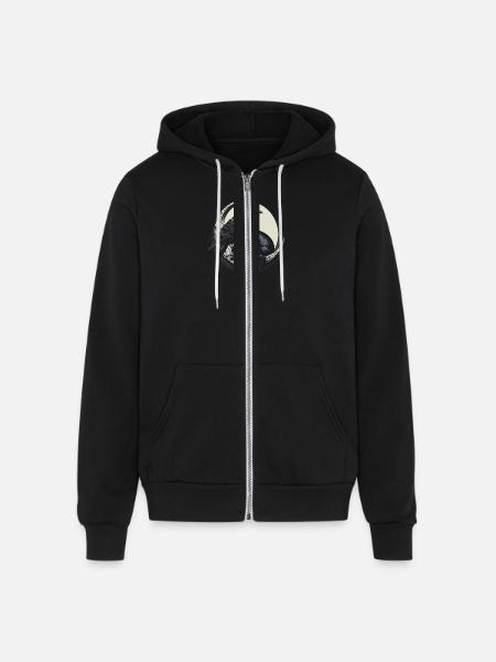 Lunar Sentinel - Unisex Full Zip Hoodie - black