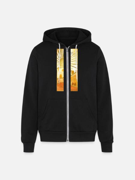 Landscape Sun - Unisex Full Zip Hoodie - black