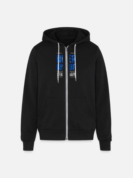 Never give up 2 - Unisex Full Zip Hoodie - black