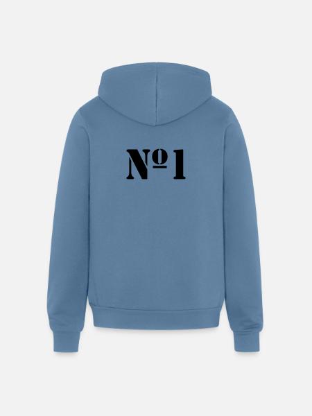 No 1 - Unisex Full Zip Hoodie - steel blue
