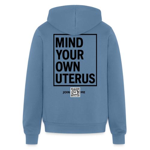 Uterus (black, back-facing) - Unisex Full Zip Hoodie