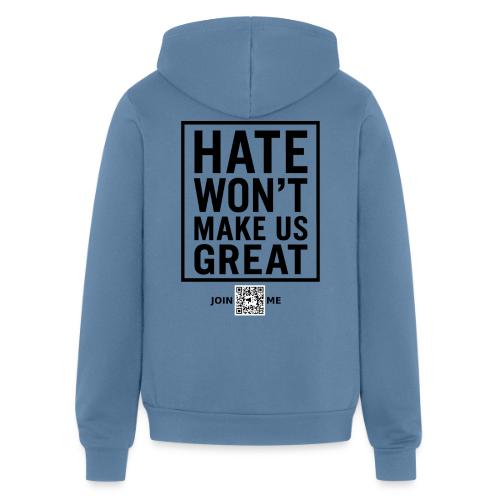 Hate (black, back-facing) - Unisex Full Zip Hoodie