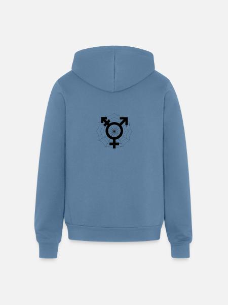 Trans support - Unisex Full Zip Hoodie - steel blue