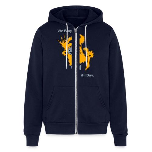 We Slay All Day Shiny Shirt Metallic Silver & Gold - Unisex Full Zip Hoodie