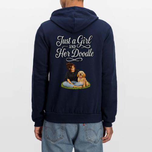 Just a Girl and Her Doodle | Dog Mom Design - Unisex Full Zip Hoodie