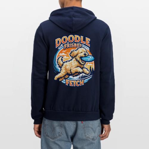 Doodle Frisbee Fetch | Goldendoodle Dog Lover - Unisex Full Zip Hoodie