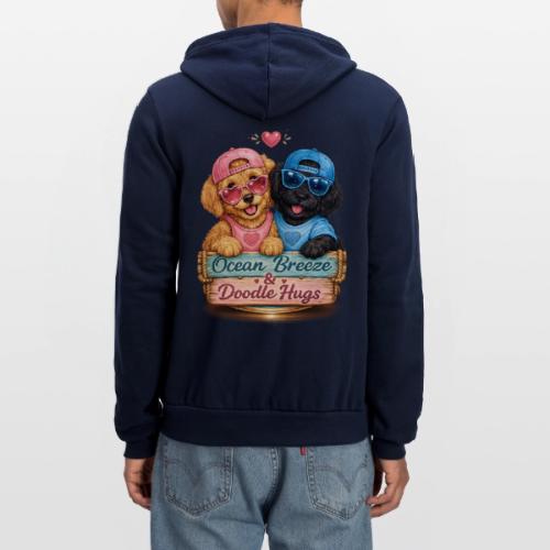 Ocean Breeze & Doodle Hugs - Unisex Full Zip Hoodie