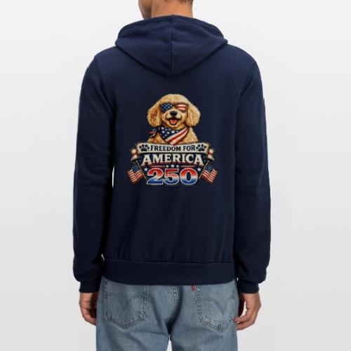 Freedom For America 250 Patriotic Goldendoodle - Unisex Full Zip Hoodie