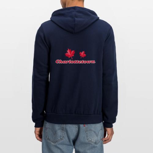 Charlottetown with two red maple leaves - Unisex Full Zip Hoodie