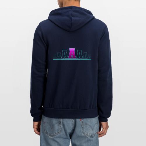 Letter A – Capital Varsity Alphabet Monogram - Unisex Full Zip Hoodie