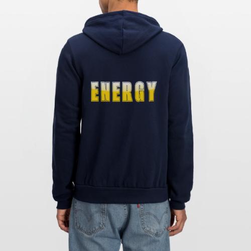 ENERGY Electric Yellow Power Word Design - Unisex Full Zip Hoodie