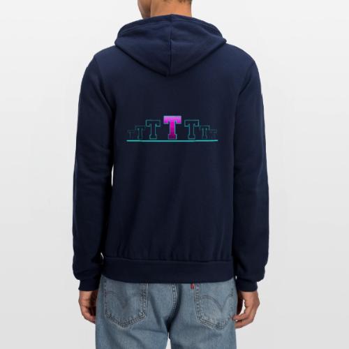 Letter T – Capital Varsity Alphabet Monogram - Unisex Full Zip Hoodie