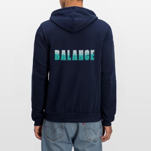 BALANCE Calm Teal Minimal Word Art Design - Unisex Full Zip Hoodie