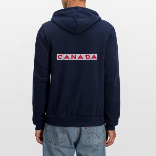 Canada, red letters on white background - Unisex Full Zip Hoodie