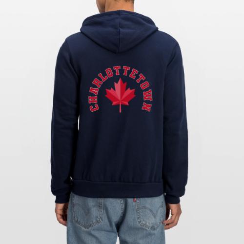 Charlottetown with maple leaf - Unisex Full Zip Hoodie