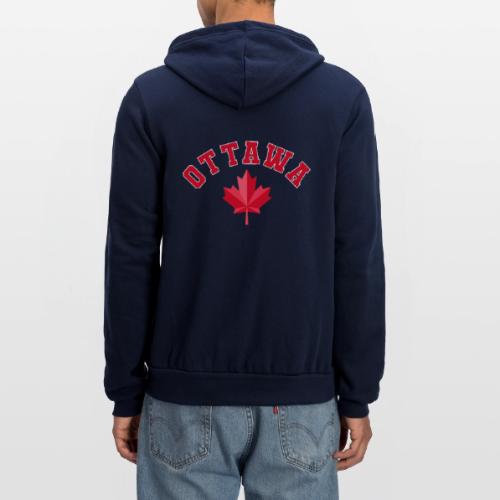Ottawa with maple leaf - Unisex Full Zip Hoodie