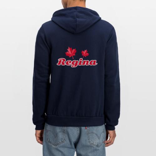 Regina with two red maple leaves - Unisex Full Zip Hoodie