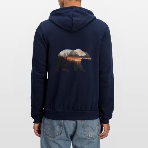 Canada Bear: fiery tones - Unisex Full Zip Hoodie