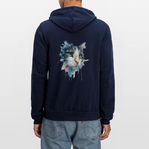 Watercolor cat face - Unisex Full Zip Hoodie