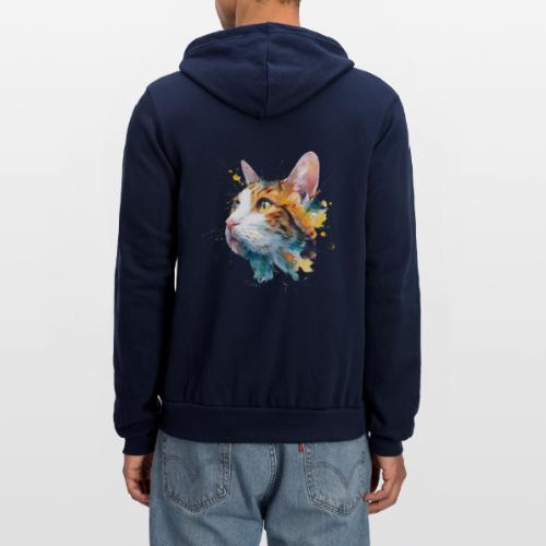 Cat: Feline Ink Burst - Unisex Full Zip Hoodie