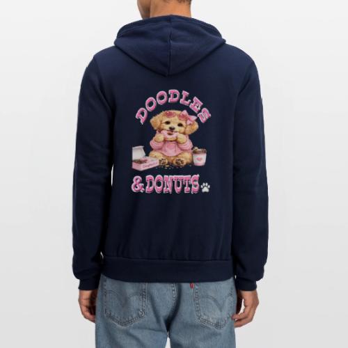 Doodles & Doughnut Cozy Dog Mom Design - Unisex Full Zip Hoodie