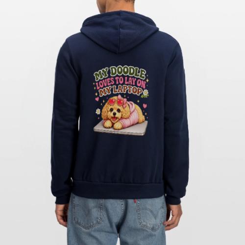 My Laptop Belongs to My Doodle - Unisex Full Zip Hoodie