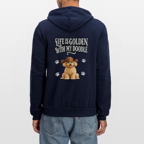 Life Is Golden With My Doodle Cowboy Goldendoodle - Unisex Full Zip Hoodie