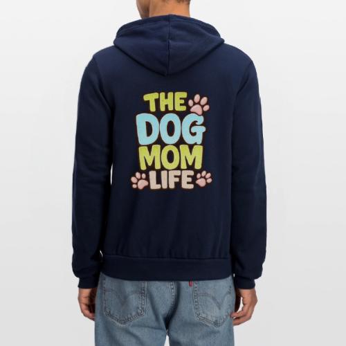 The Dog Mom Life Retro Vintage Dog Lover - Unisex Full Zip Hoodie