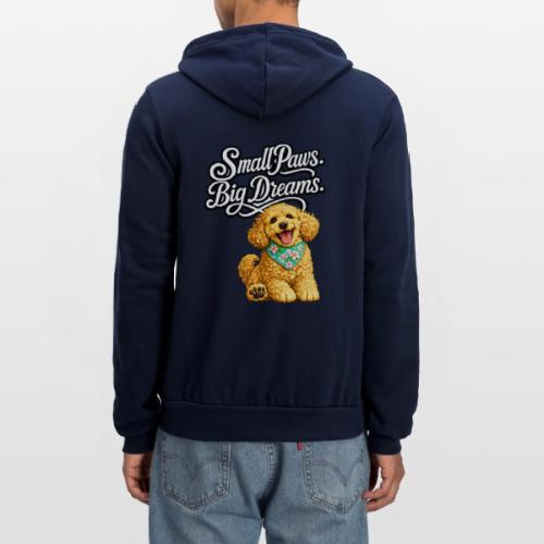 Small Paws Big Dreams Goldendoodle Puppy - Unisex Full Zip Hoodie