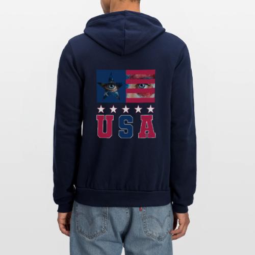 Stars and Vision USA - Unisex Full Zip Hoodie