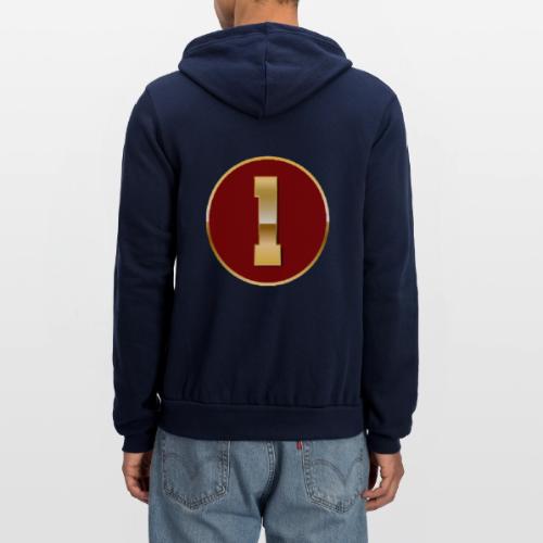 Number 1 in Gold Varsity Font - Unisex Full Zip Hoodie