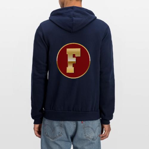 Letter F – Capital Varsity Alphabet Monogram - Unisex Full Zip Hoodie