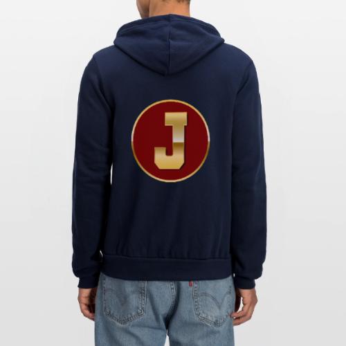 Letter J – Capital Varsity Alphabet Monogram - Unisex Full Zip Hoodie
