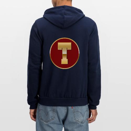 Letter T – Capital Varsity Alphabet Monogram - Unisex Full Zip Hoodie