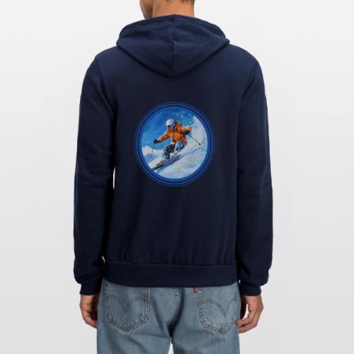 Skiing: On the Edge - Unisex Full Zip Hoodie