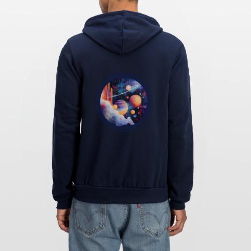 Floating Planetscape - Unisex Full Zip Hoodie