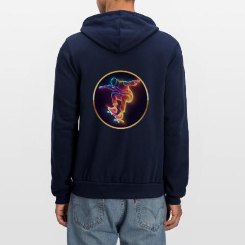 Skateboarding: Midnight Neon Skater - Unisex Full Zip Hoodie