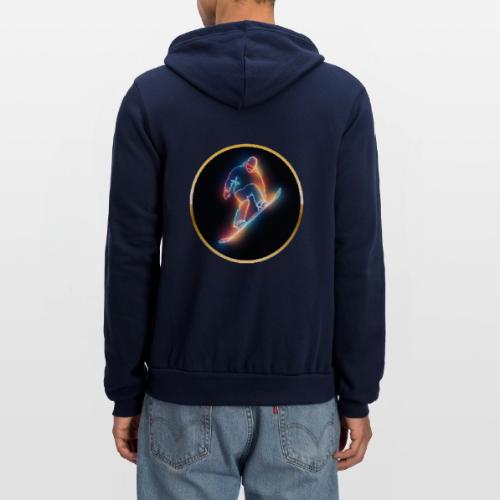 Golden Neon Snowboard - Unisex Full Zip Hoodie