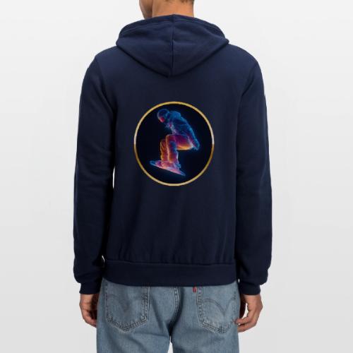 Snowboarding: Arctic Neon Leap - Unisex Full Zip Hoodie