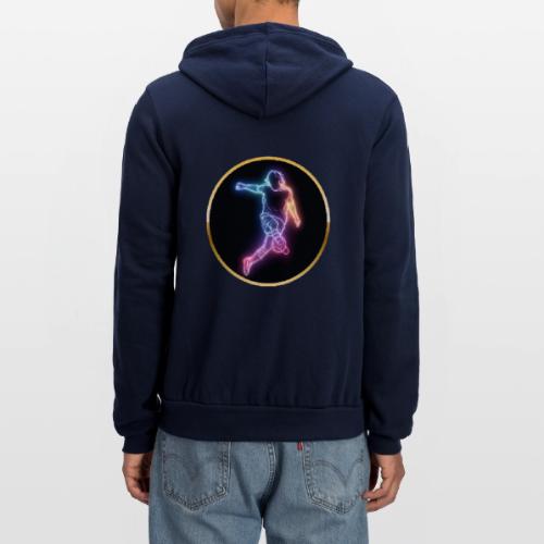 Soccer: Neon Goal Fusion - Unisex Full Zip Hoodie