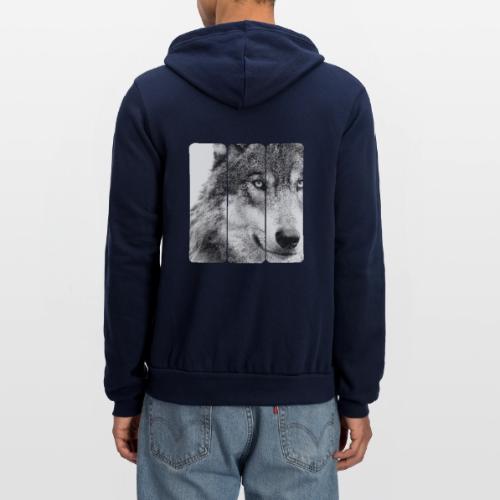 Wolf Face Triptych: Silent Alpha - Unisex Full Zip Hoodie