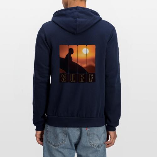 Surfing: Sunset Surf Panels - Unisex Full Zip Hoodie