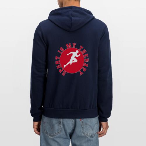 Sport Is My Therapy – Running Motivation Badge - Unisex Full Zip Hoodie