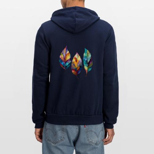 Art: Colorful Leaf Harmony - Unisex Full Zip Hoodie