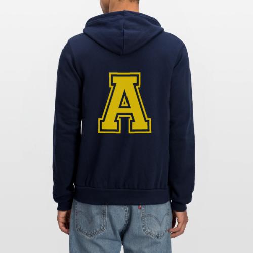 Letter A – Capital Athletic Alphabet Monogram - Unisex Full Zip Hoodie
