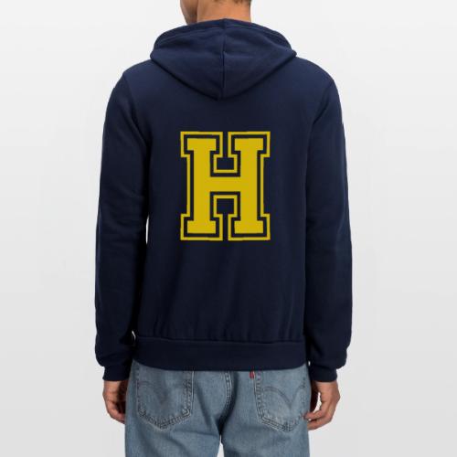 Letter H – Capital Athletic Alphabet Monogram - Unisex Full Zip Hoodie