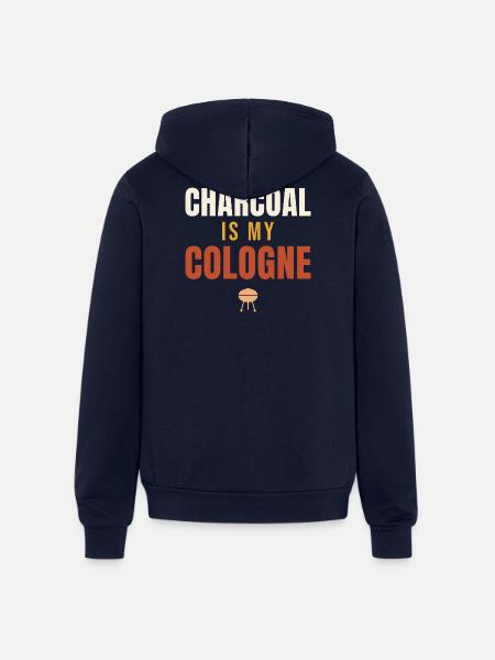 Charcoal Is My Cologne BBQ - Unisex Full Zip Hoodie - navy