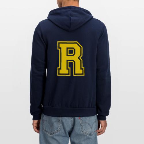 Letter R – Capital Athletic Alphabet Monogram - Unisex Full Zip Hoodie