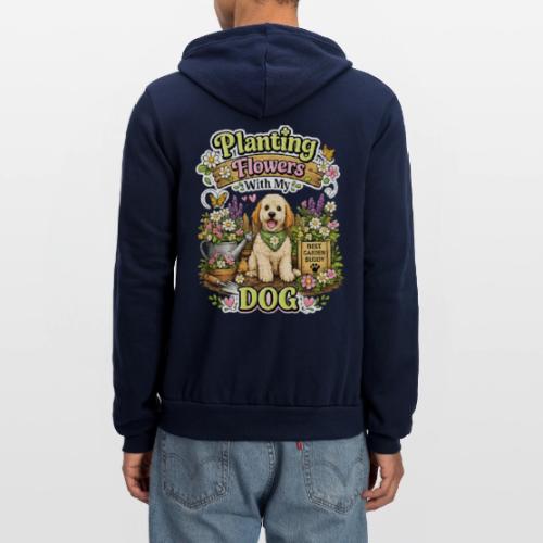 Planting Flowers With My Dog - Unisex Full Zip Hoodie